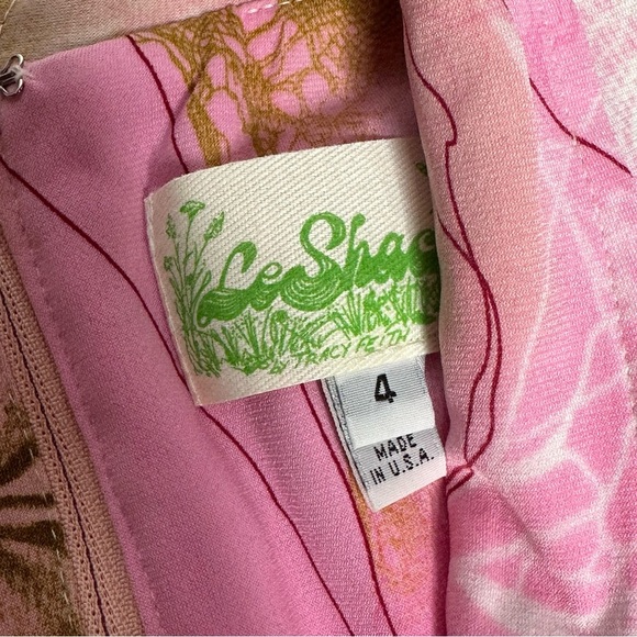 Le Shack by Tracy Feith Pink/Green Floral Tie Dress 4 - Picture 9 of 10